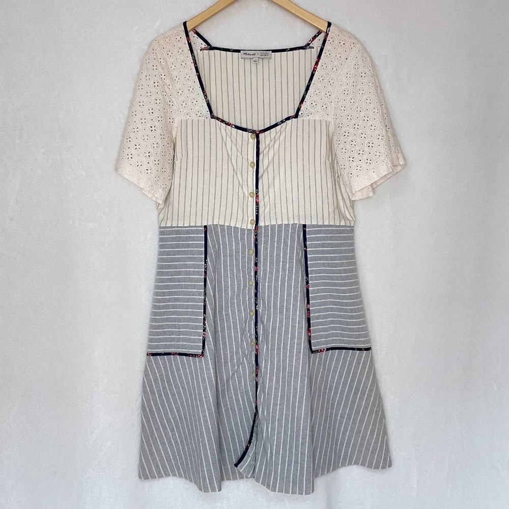 Madewell x The New Denim Project® Patchwork Square-Neck Dress